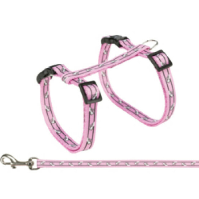 Harnais en nylon avec laisse Trixie pour chats Avec motifs