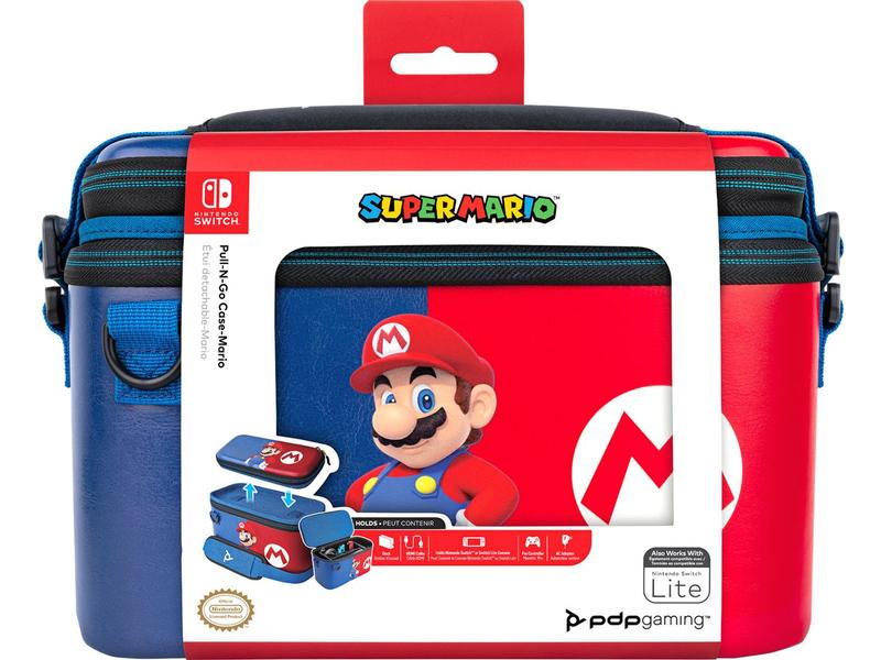 PDP Schutzetui Pull N Go Case Mario Edition Schutztasche für Nintendo Switch