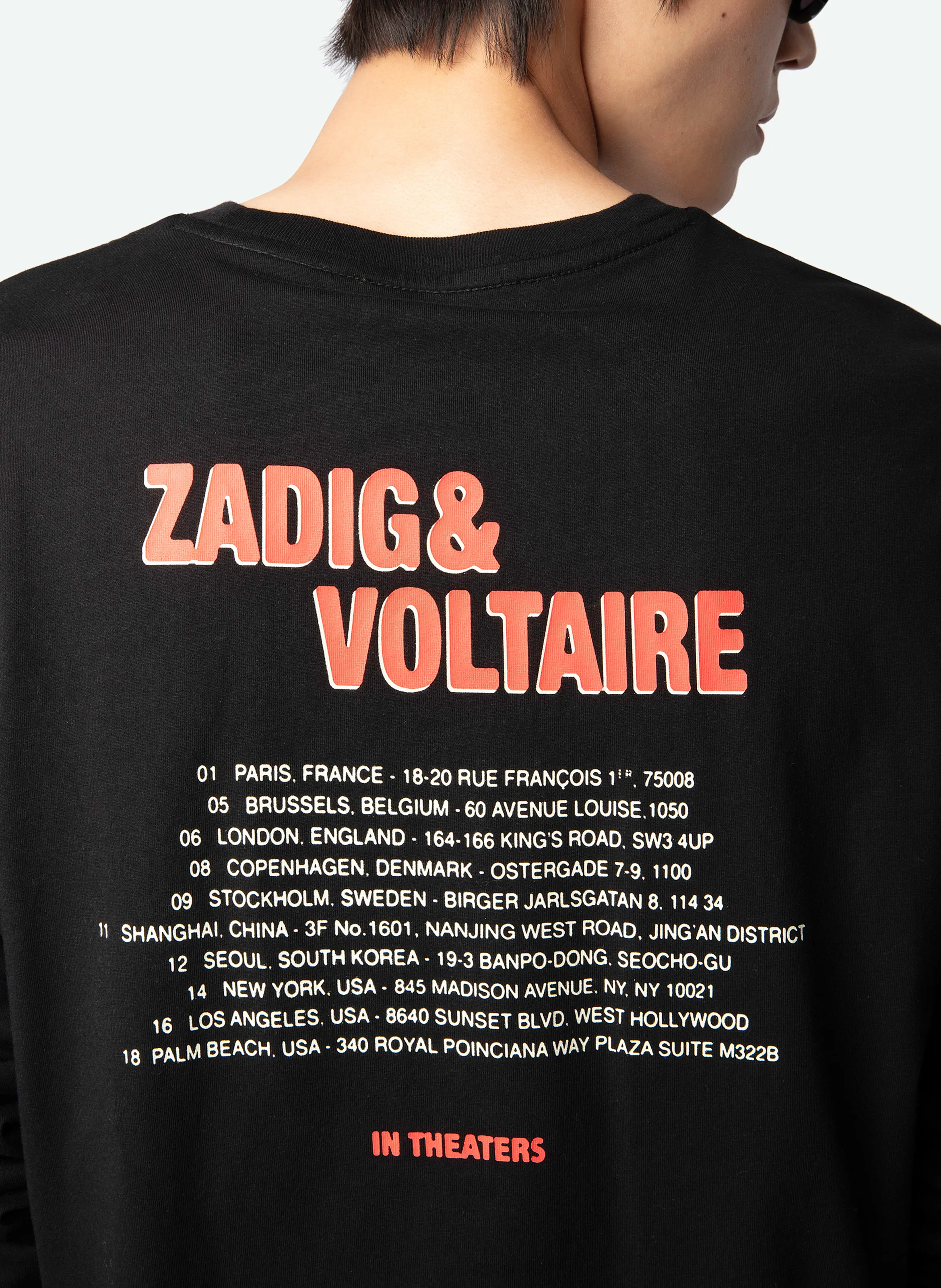 HECTOR - Tee-shirt col rond droit en coton bio sérigraphié | Noir