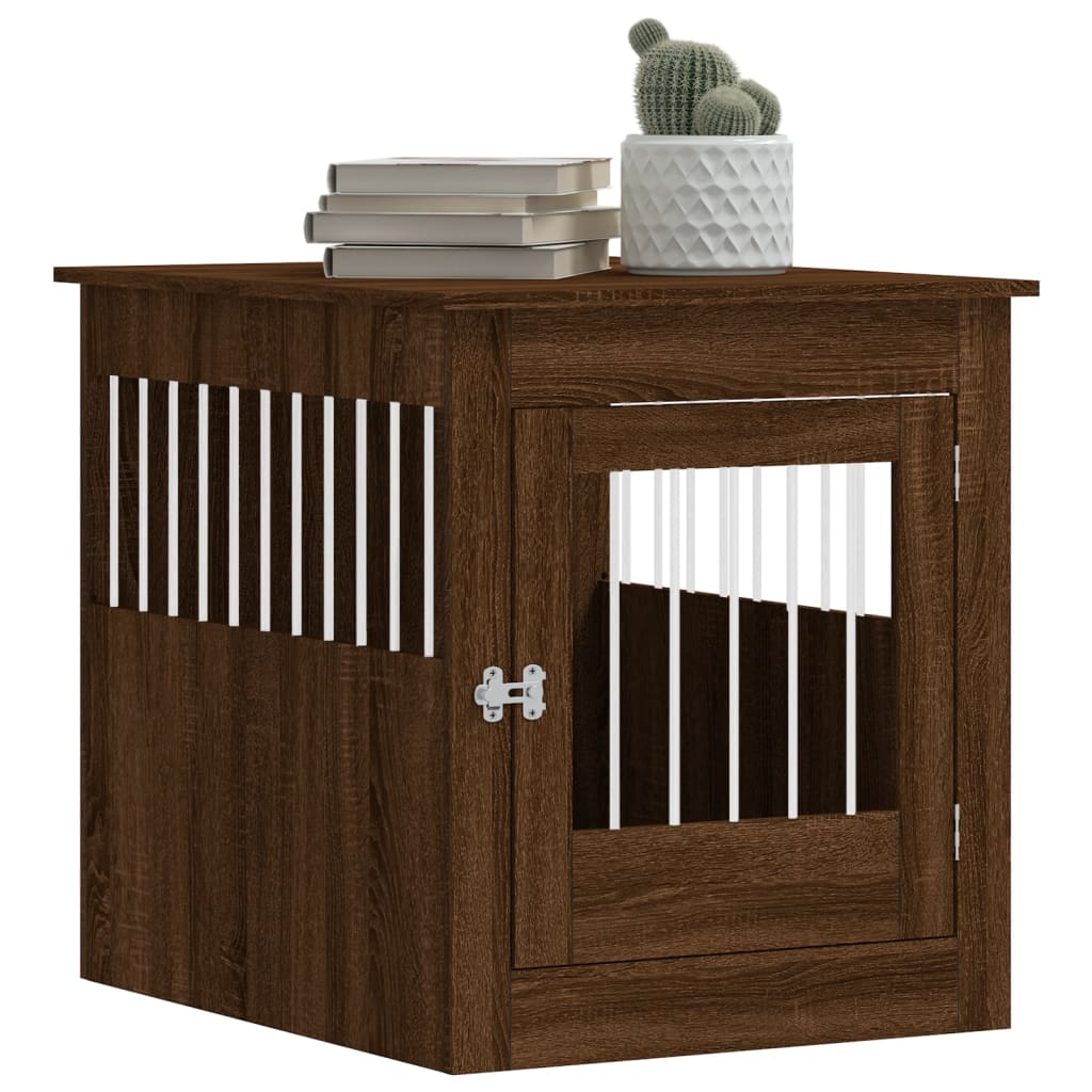 Meuble de cage pour chiens chêne marron 64,5x80x71 cm