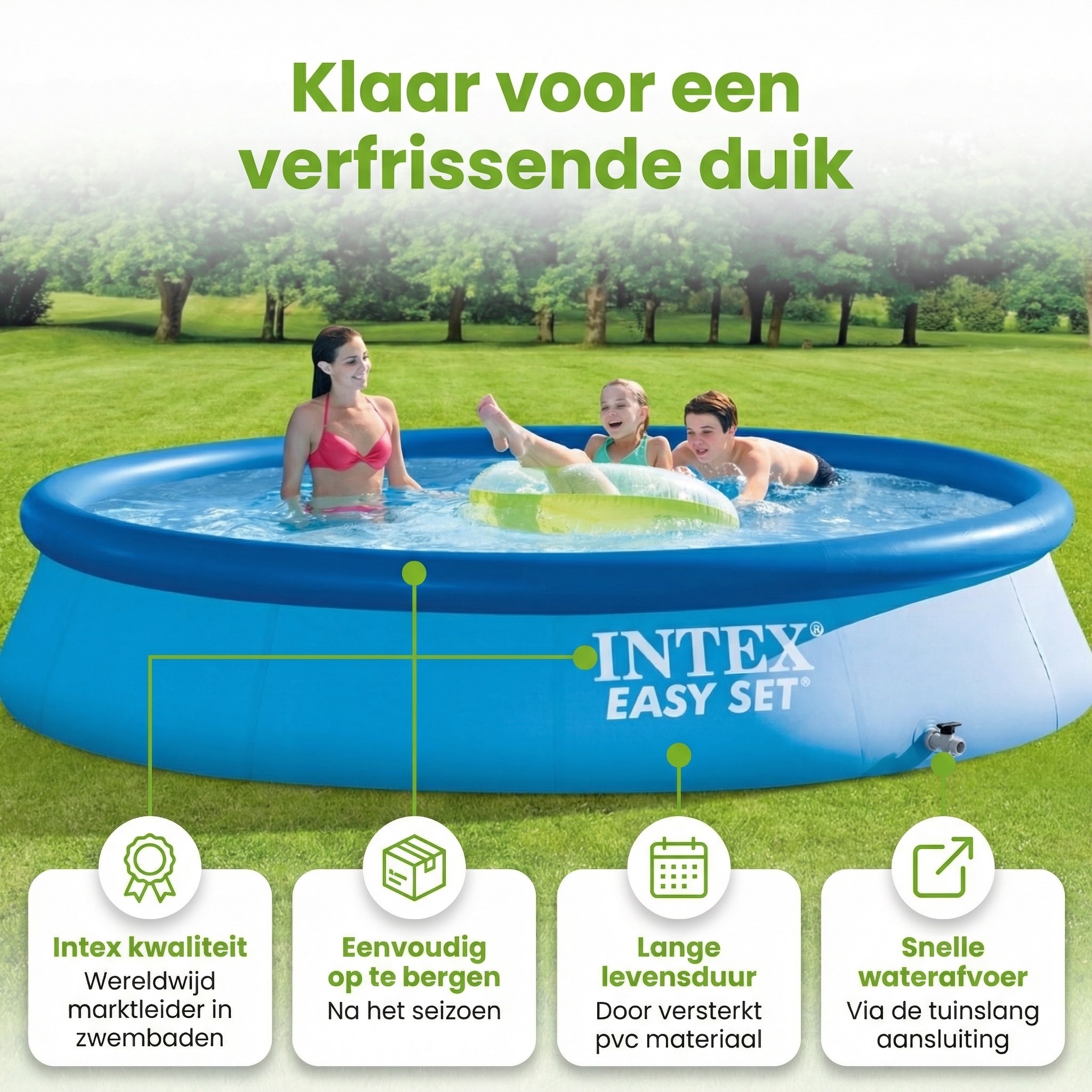 Intex easy set 396x84cm zwembad – 3-delig