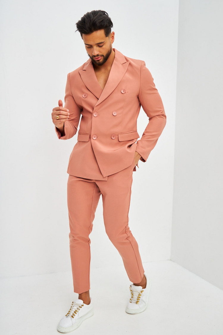 Costume 2 pièces veste et pantalon rose
