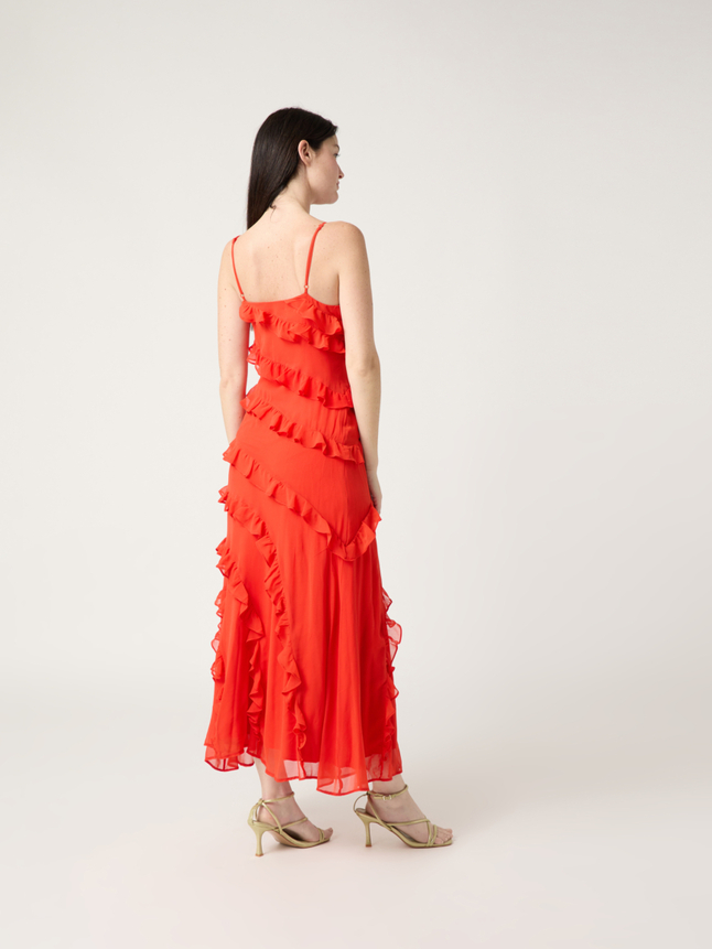 Robe longue à volants