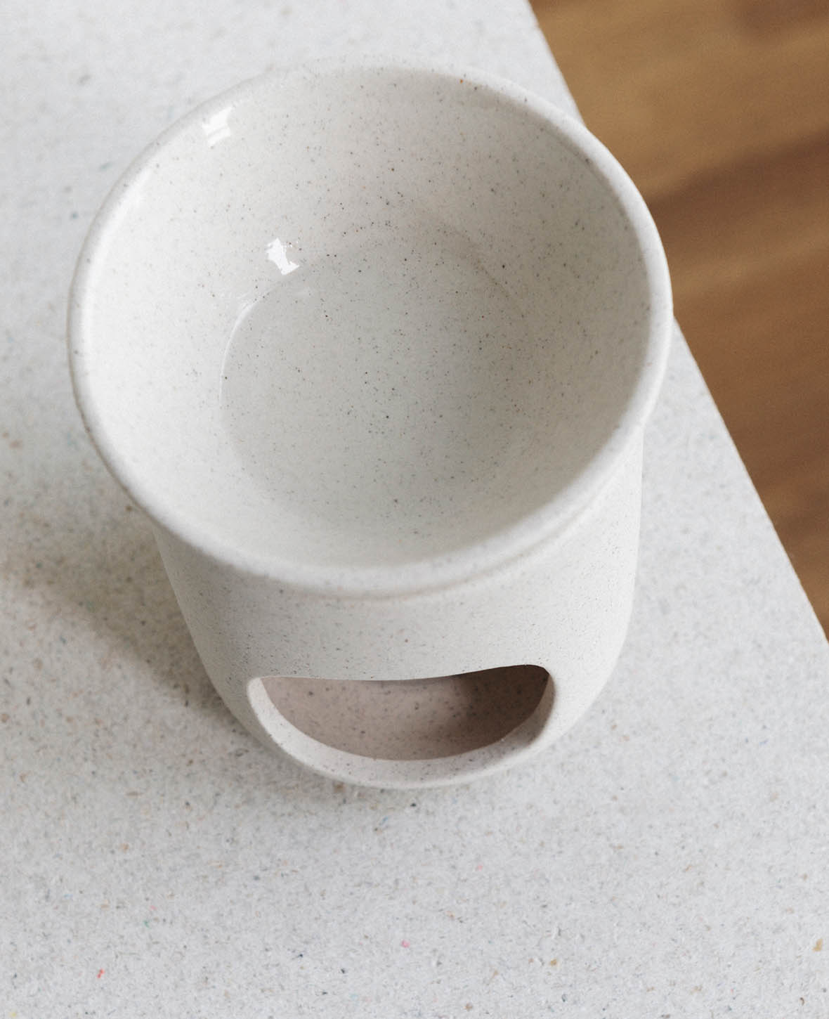 (Ø11.5x13.5cm) Steingut Duftlampe Teelicht Duftölschale Duftdiffusor - Beige