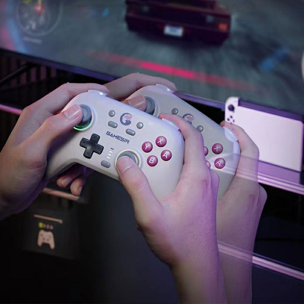 Nova NS Wireless Bluetooth Game Controller mit Back Paddles RGB für Nintendo Switch / Windows / iOS / Android (1200 mAh) - Weiss