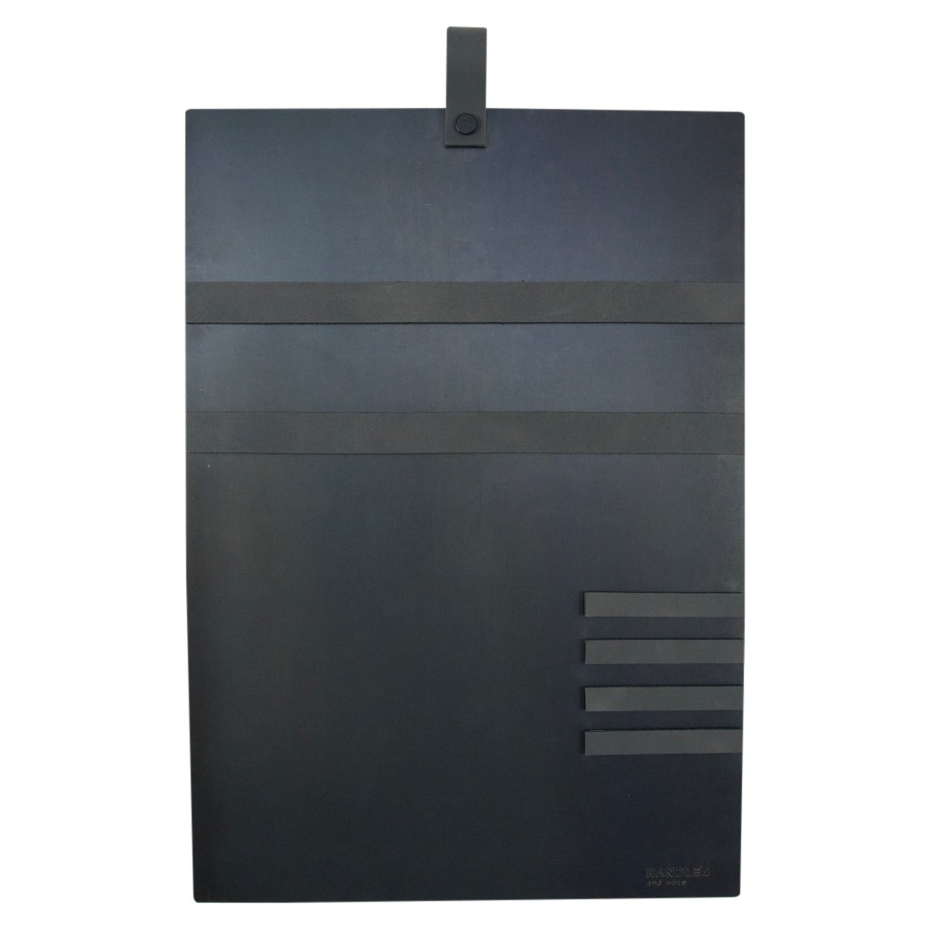 Magneetbord met magneetstrips Leer: Donkergrijs (inclusief 6 leren magneetstrips)
