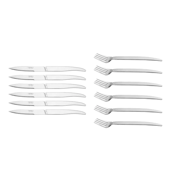 Set 6 couteaux à steak et 6 fourchettes Laguiole Styl'Up Jean Dubost