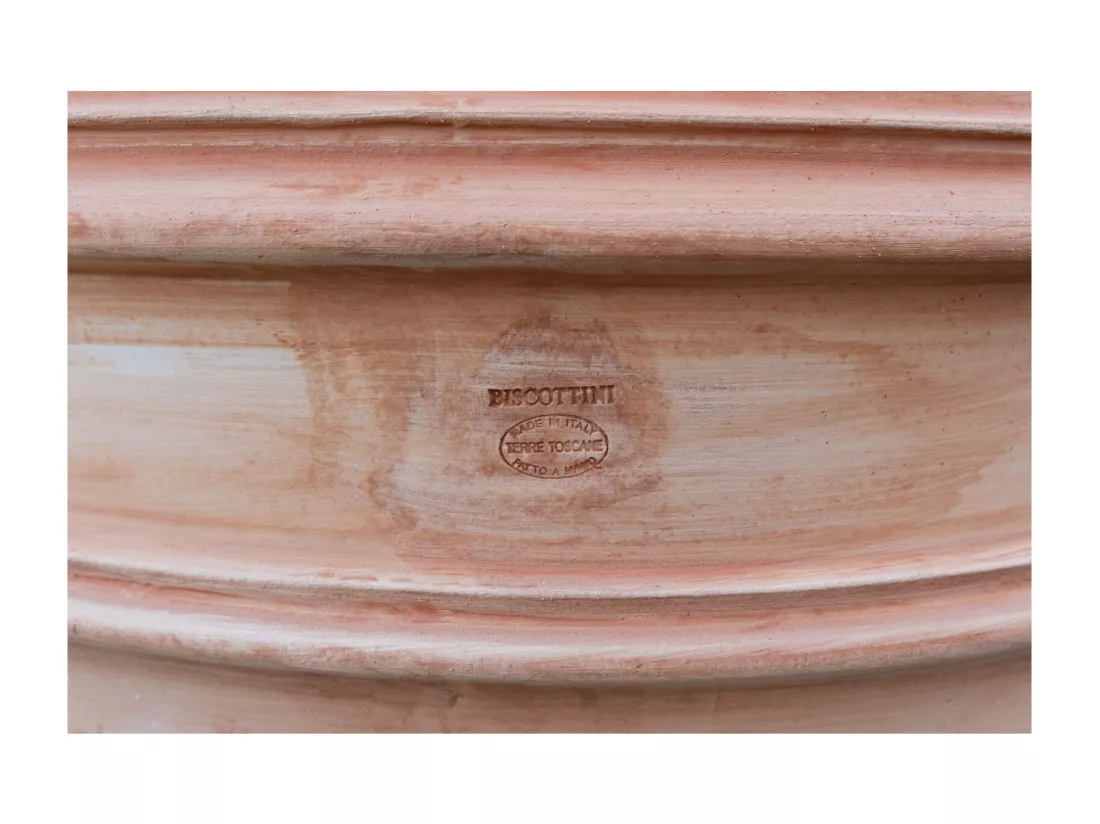 BISCOTTINI Vase - Finition Terre Cuite - Pot de Fleurs - Jardinière - Vase de Jardin - Extérieur - Terrasse - Balcon - 50x50x44 cm