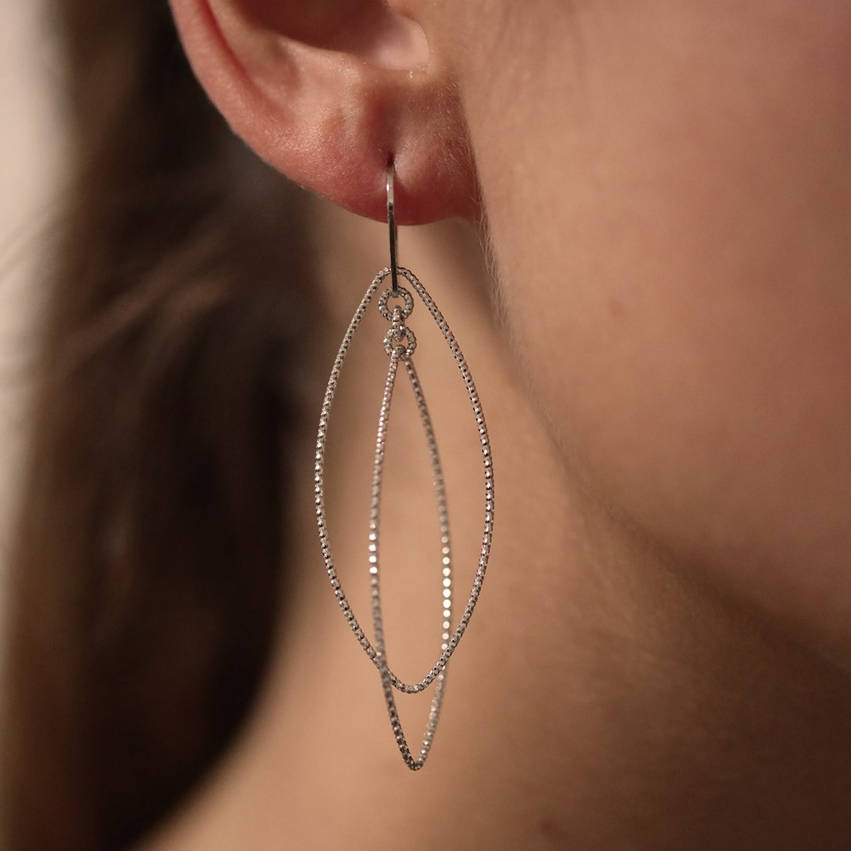 Boucles D'oreilles En Argent Doré Rétro Diamanté