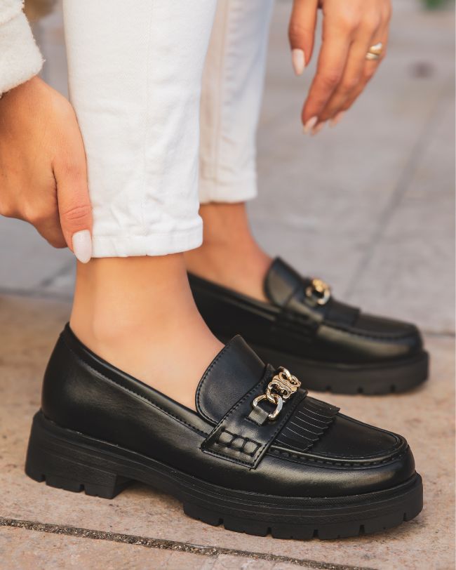 Mocassin femme noir - Livia