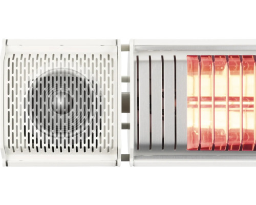 Eurom Heat&Beat terrasverwarmer, wit, 2000 watt, IP 65 (stofdicht en beschermd tegen waterstralen)