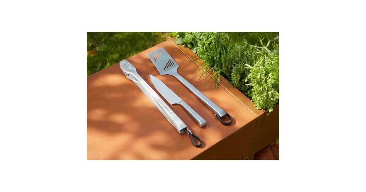 BarbecookPremium set met spatel, chef mes en tang grillbestek
