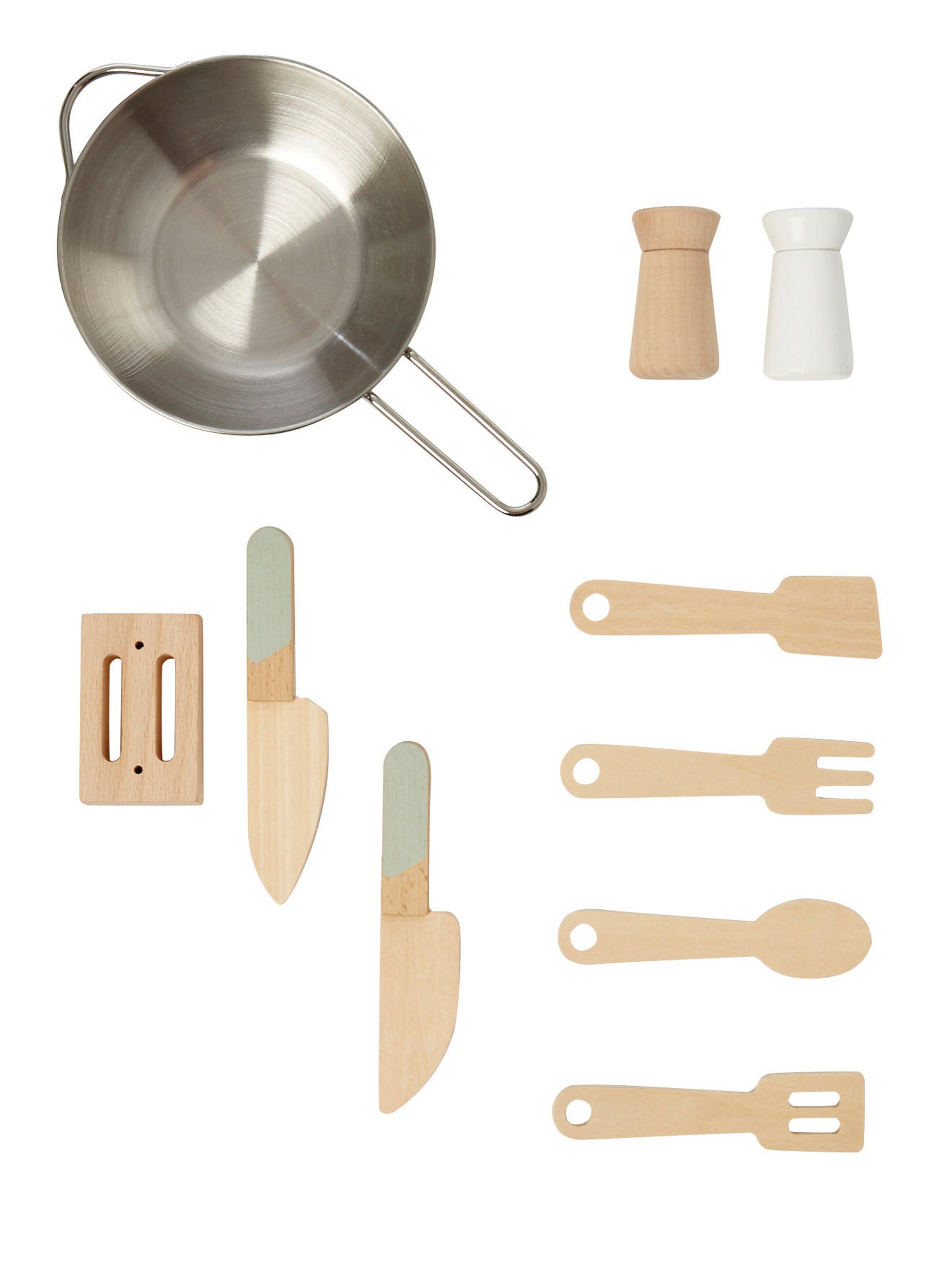 Vertbaudet Retro-Spielküche, Küche aus Holz FSC® grün/natur