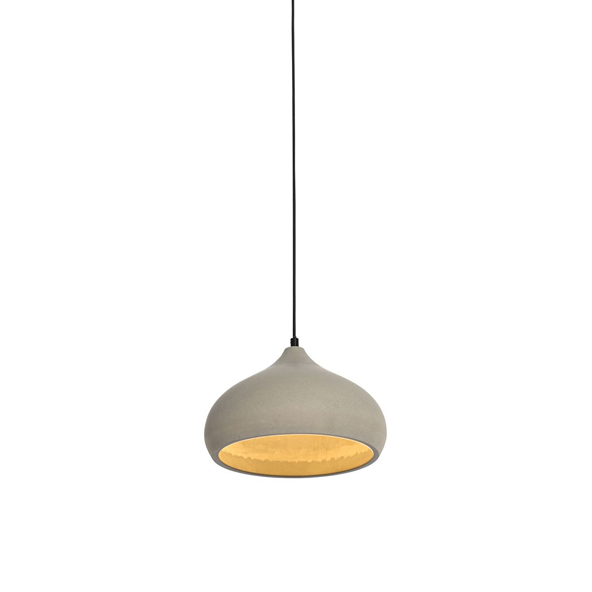 Moderne hanglamp zwart met betonnen kap - Nick