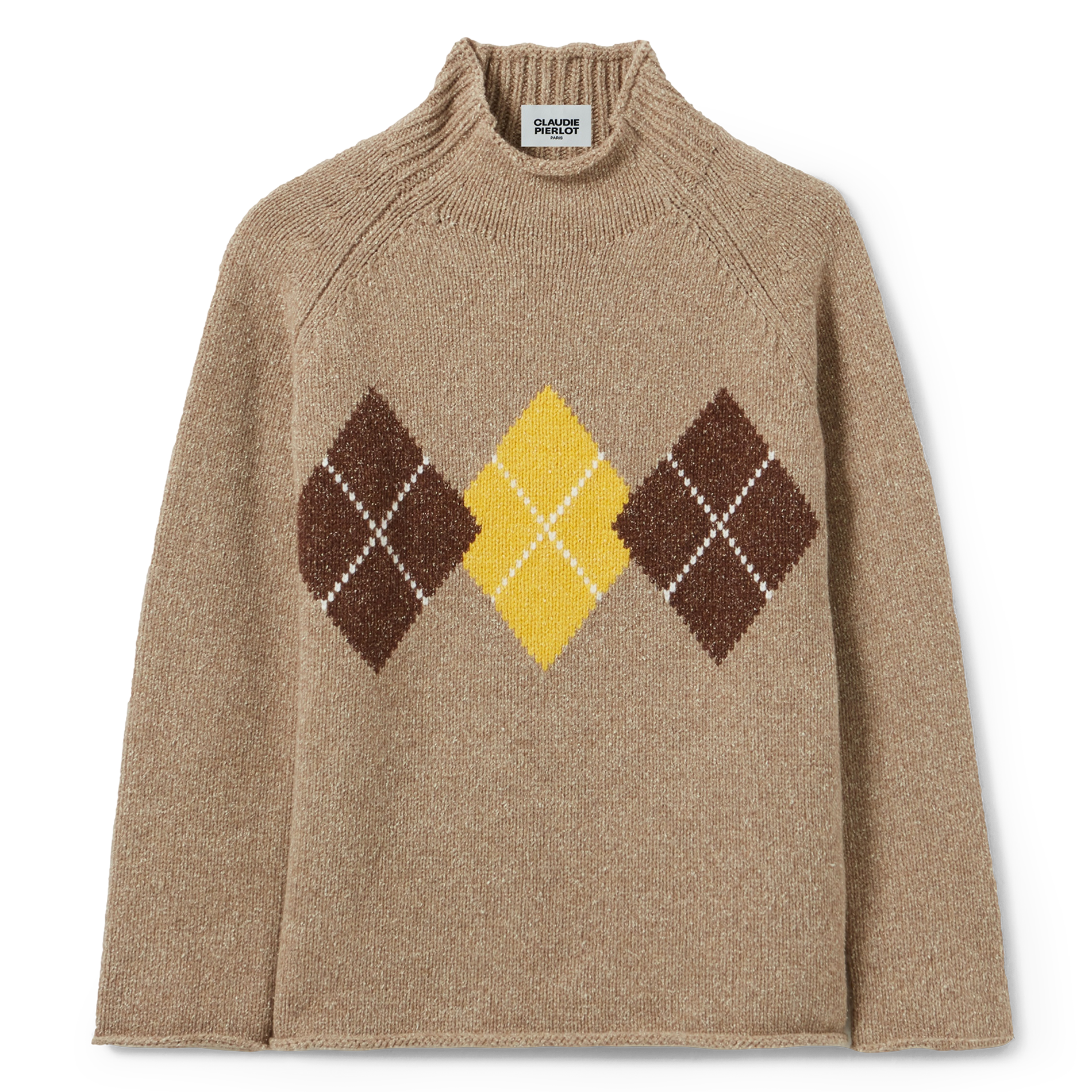 Pull col montant en laine mélangée | Multicolore