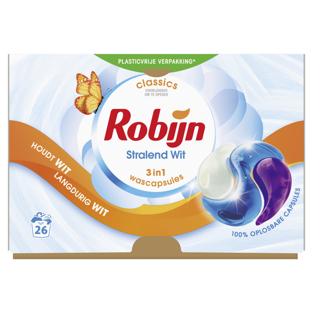 Robijn Wascapsules 3-in-1 Stralend Wit26 stuks