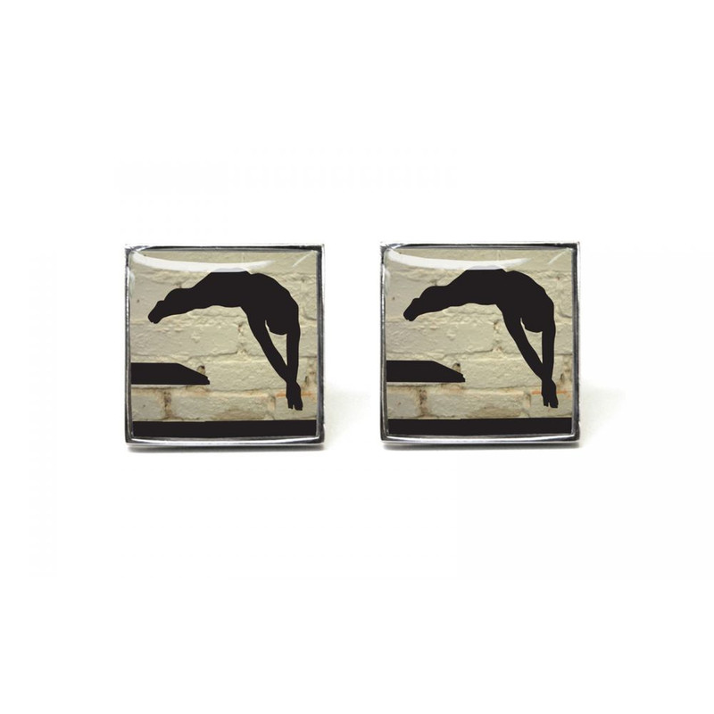 Boutons de manchette, Le plongeur. Diver white brick