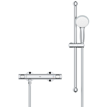 Grohe doucheset Quickfix Precision Flow met thermostaatkraan 1 stand chroom