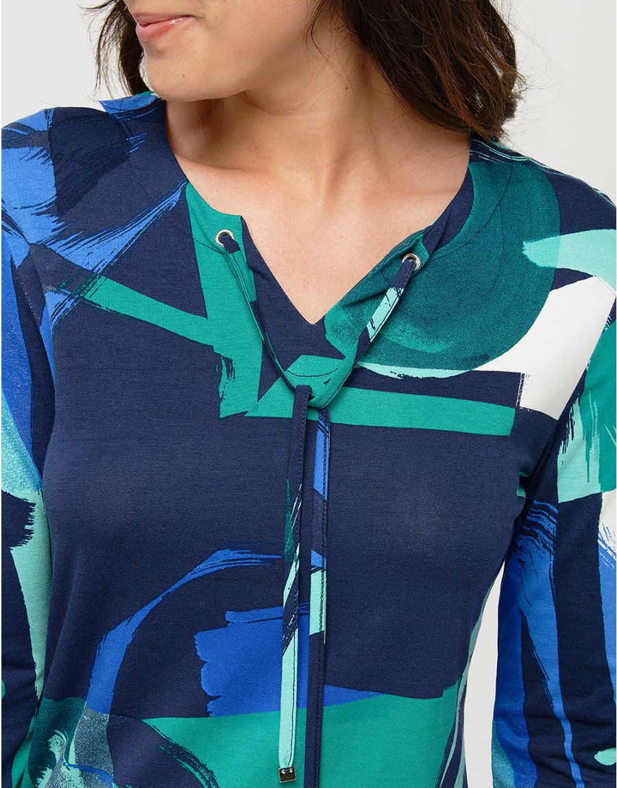 T-shirt imprimé bleu vert