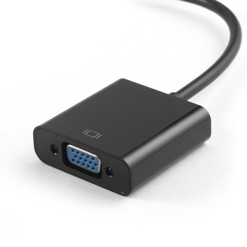 (15cm) HDMI auf VGA Adapter 1080p FullHD - Schwarz