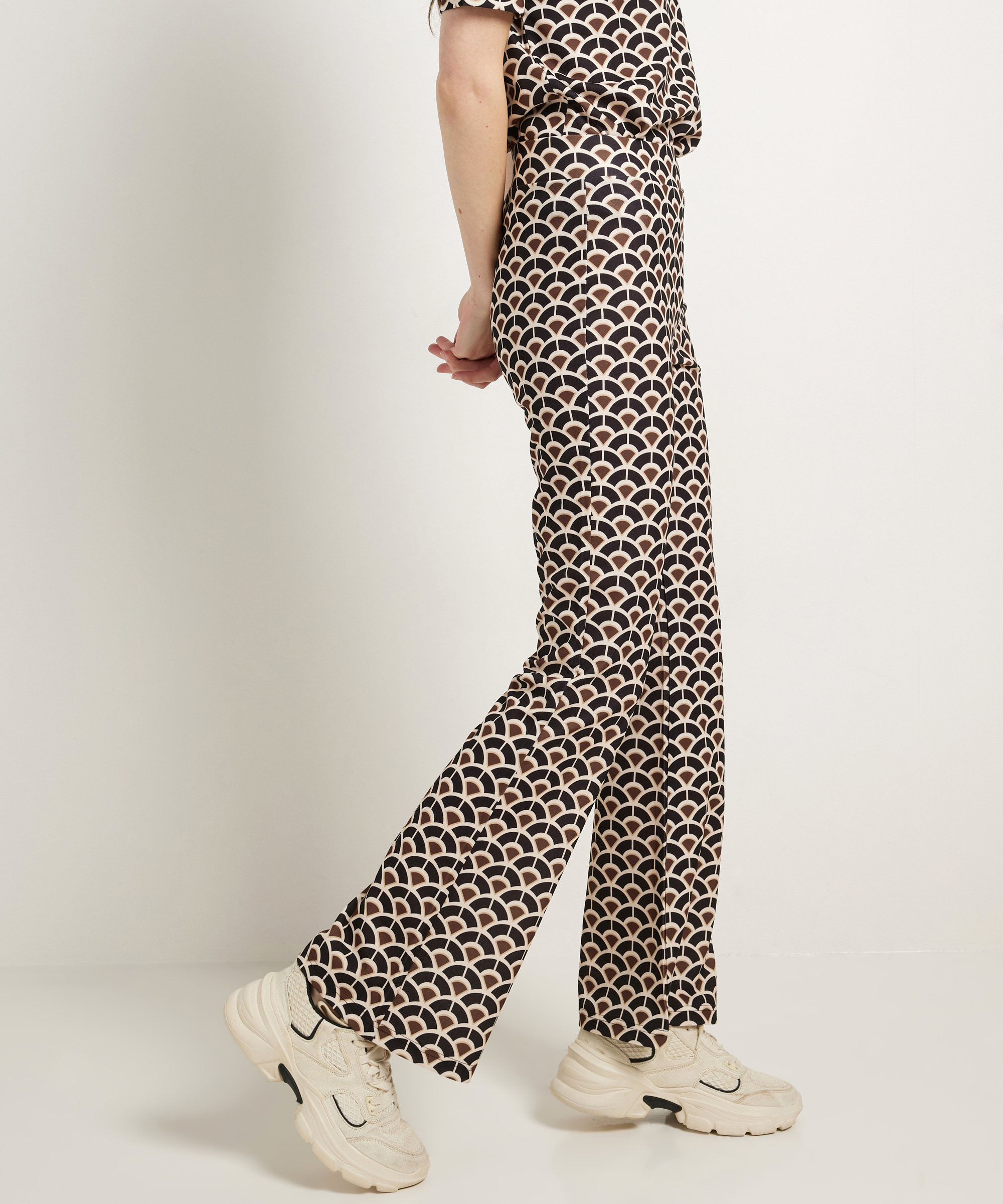 flared fit broek met print