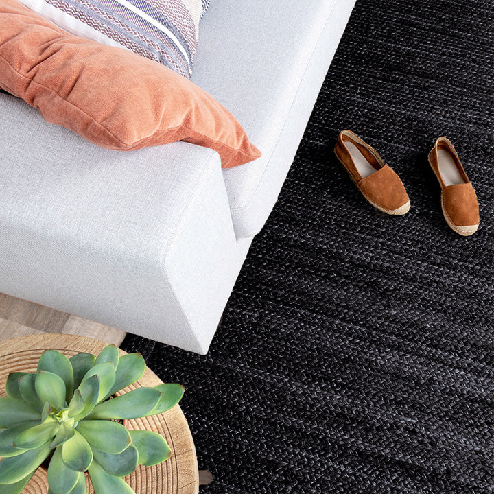 Jute vloerkleed Fair - Zwart  | 100% natuurlijk