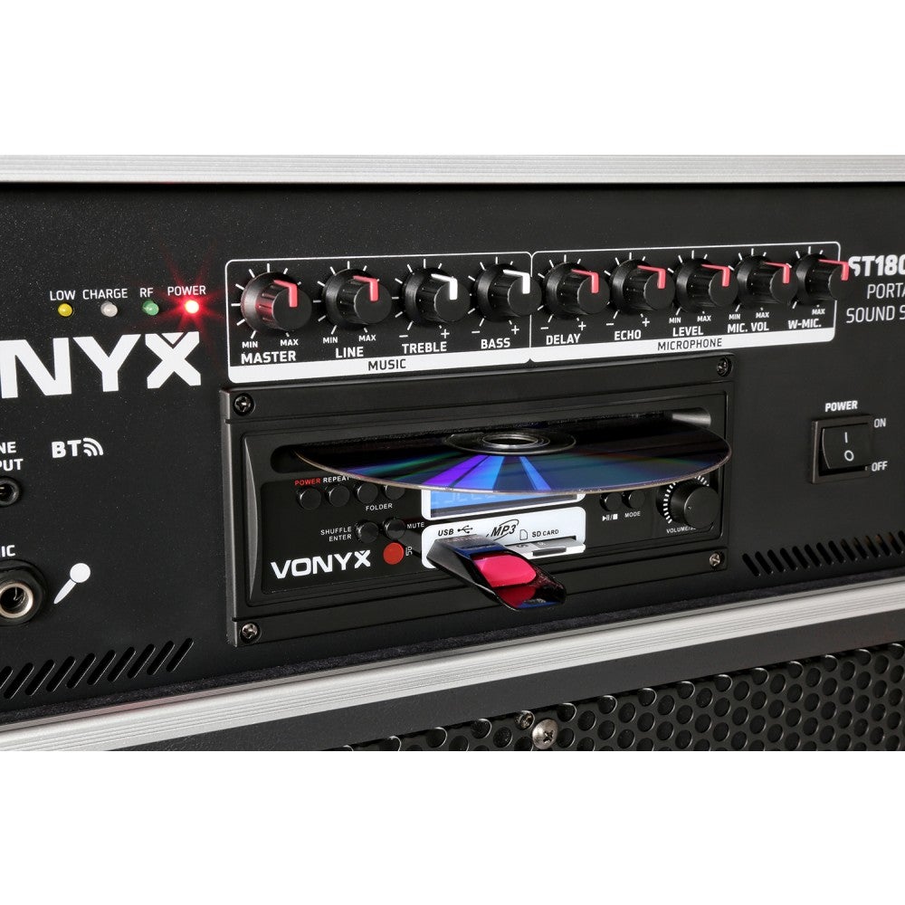 Vonyx ST-180 mobiele accu luidspreker met microfoons