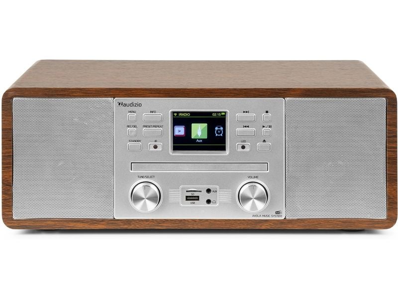 Audizio DAB  Radio Avola Silber DAB  Radio mit CD Spieler, Internet Radio und Bluetooth