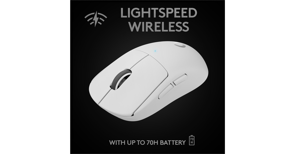 Logitech GPRO X SUPERLIGHT Wireless gaming muis  (Wit, 100 - 25.600 dpi)