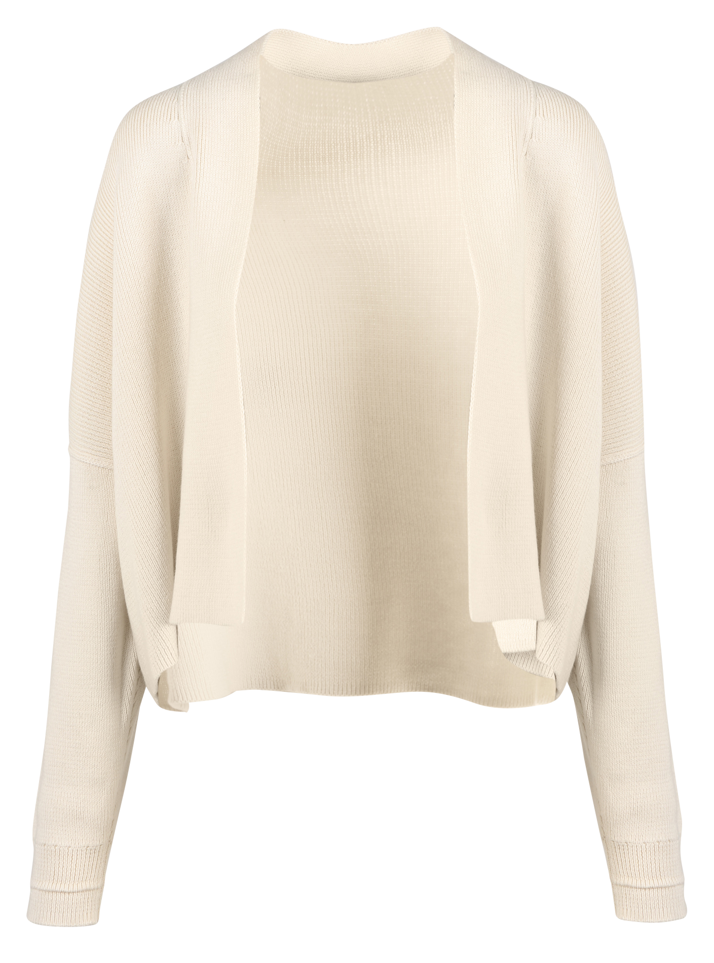 Gilet ouvert en coton mélangé| Beige