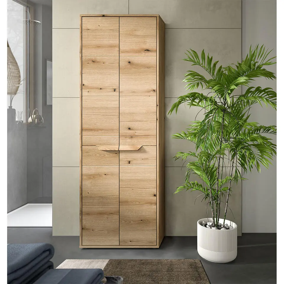 Hioshop Zeno kolomkast 2 deuren eiken decor