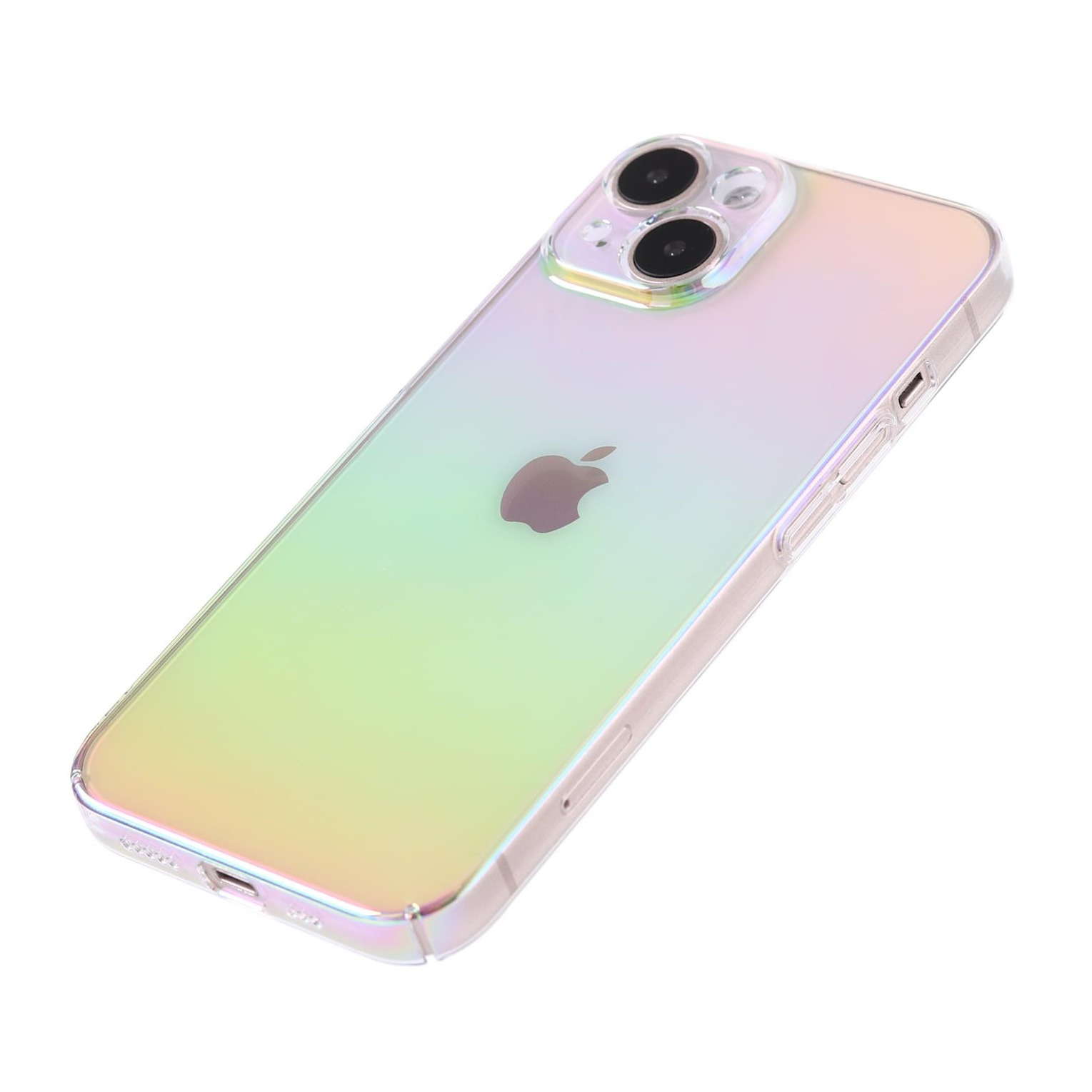 iPhone 14 Hybrid Hülle TPU Bumper Laser Hologramm Design mit Kameraschutz - Transparent