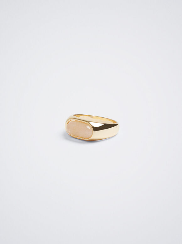 Anel com pedra semipreciosa - Rosa