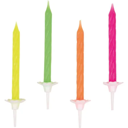 amscan Geburtstagskerzen Neon, 10 Stk.