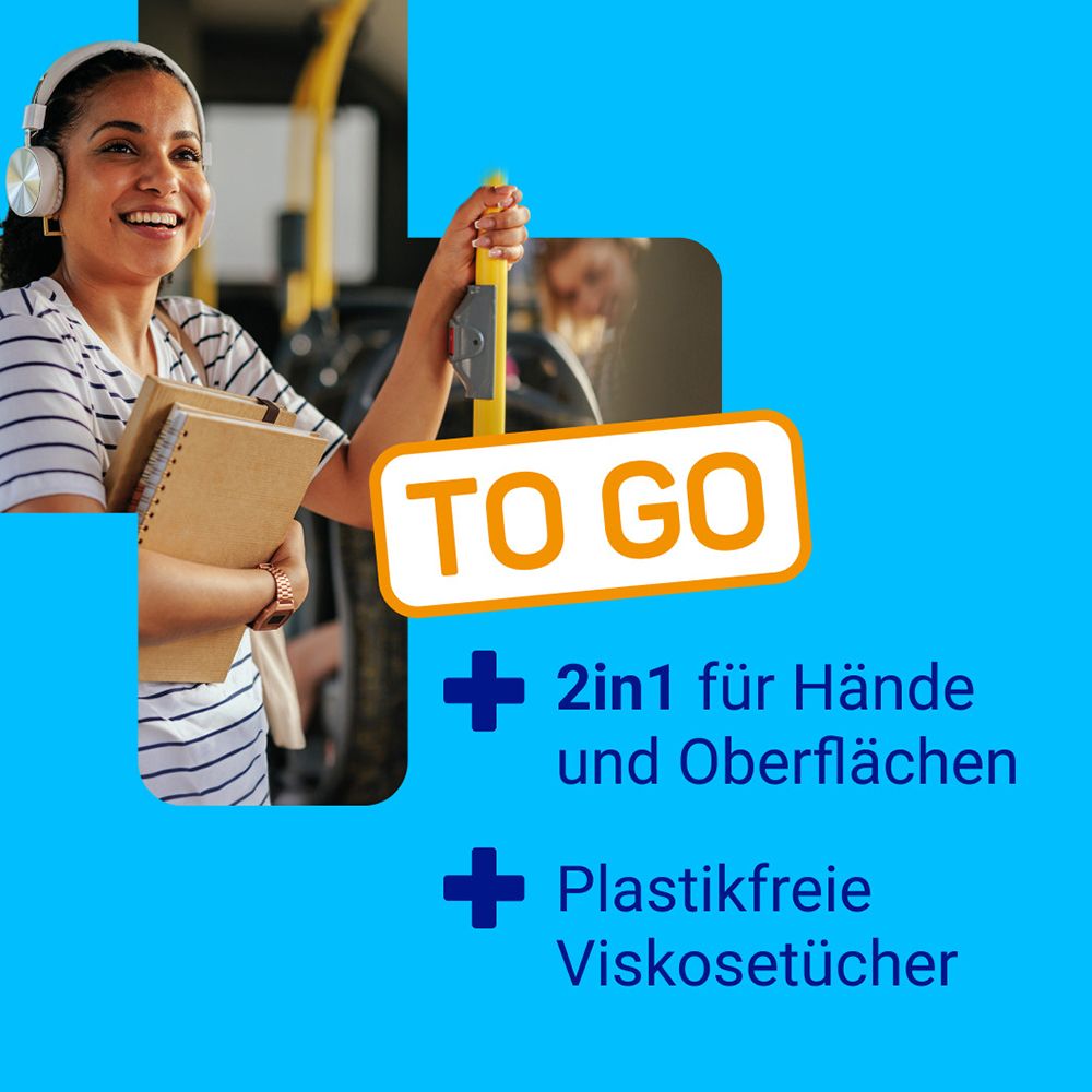 Sterillium 2 in1 Desinfektionstücher, praktische 2in1 Desinfektionstücher zur Hände- und Flächendesinfektion