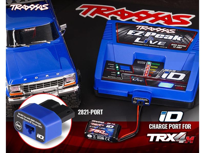 Traxxas Lade-Adapter TRX-ID 2A für TRX-4M Ermöglicht TRX-4M Akkus mit EZ-Peak Ladegeräten zu Laden