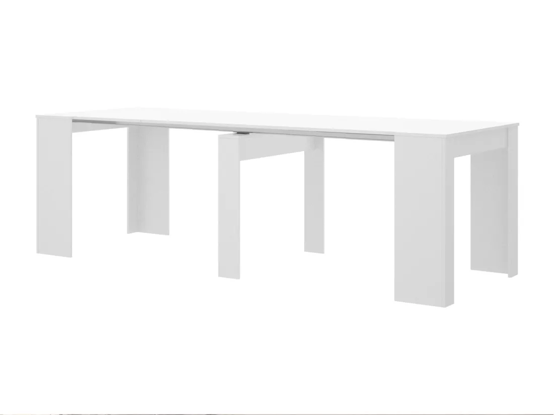 Console table extensible 10 couverts - 4 rallonges - Blanc - ONEGA