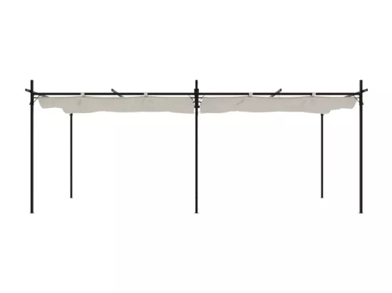 Pergola avec toit rétractable crème 589x292x230 cm