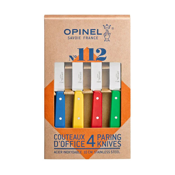Coffret de 4 couteaux d’office N°112, 4 couleurs Classiques Opinel