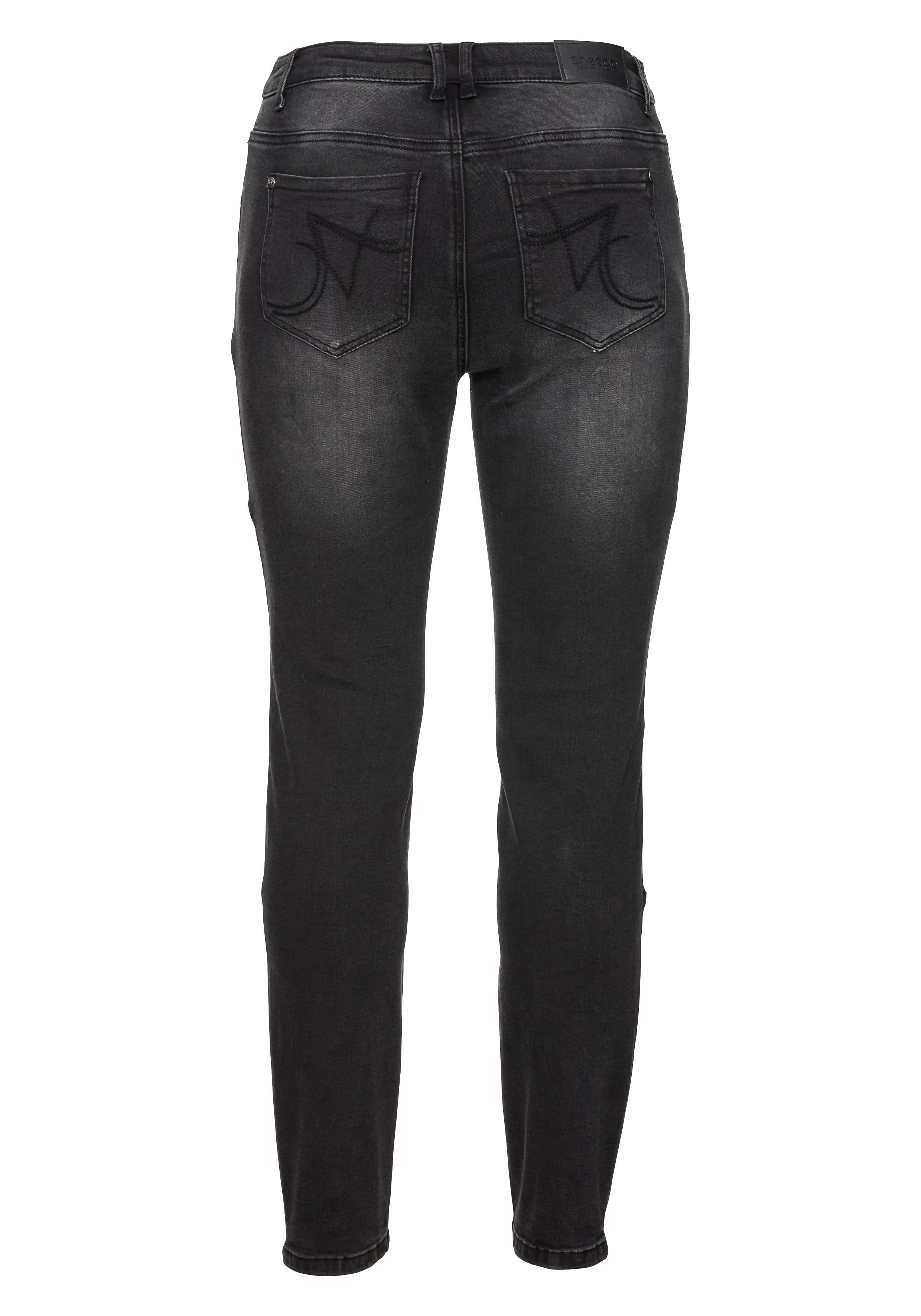 Skinny Power-Stretch-Jeans im Biker-Look