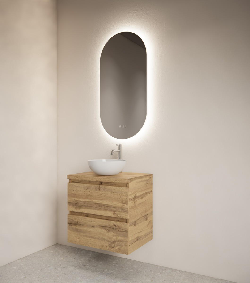 Gliss Design Orion spiegel verticaal met LED-verlichting en spiegelverwarming 40x100cm