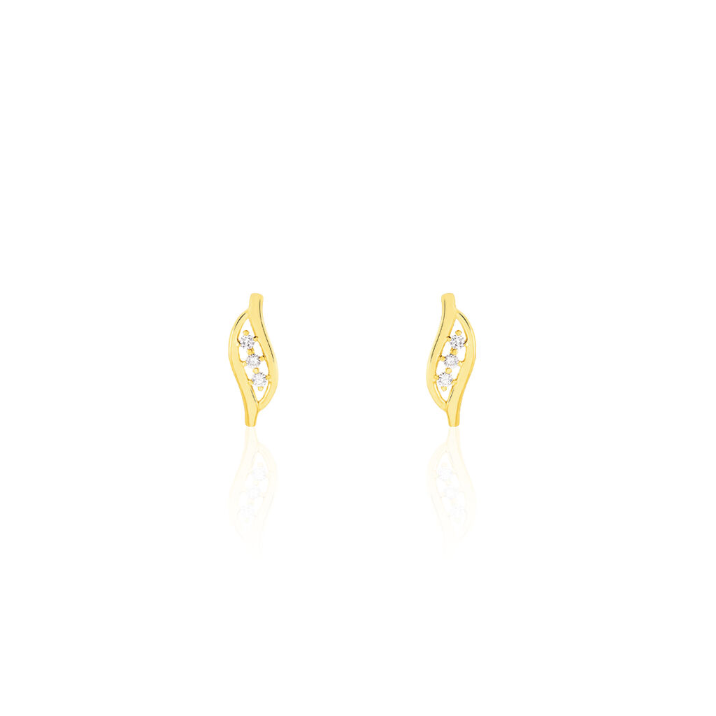 Boucles D'oreilles Puces Caline Or Jaune Diamant