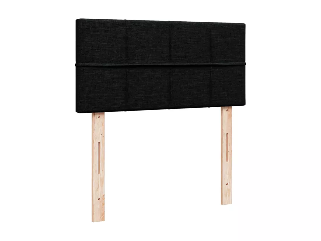 Sommier à lattes de lit avec matelas Noir 90x190 cm Tissu