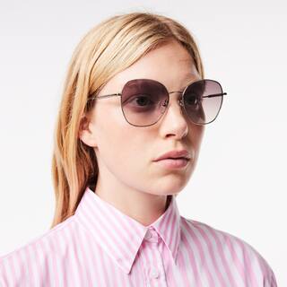 Lunettes de soleil Neoheritage ovales en métal Lunettes de soleil - Jaune - Lacoste - Femme
