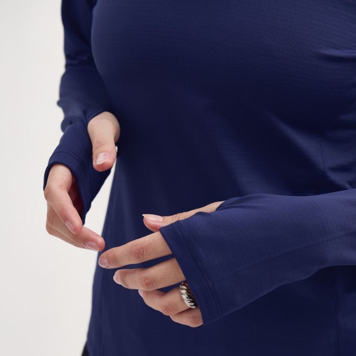 Lipati Dame Trøjer Moderate Half Zip Long Sleeve Blå