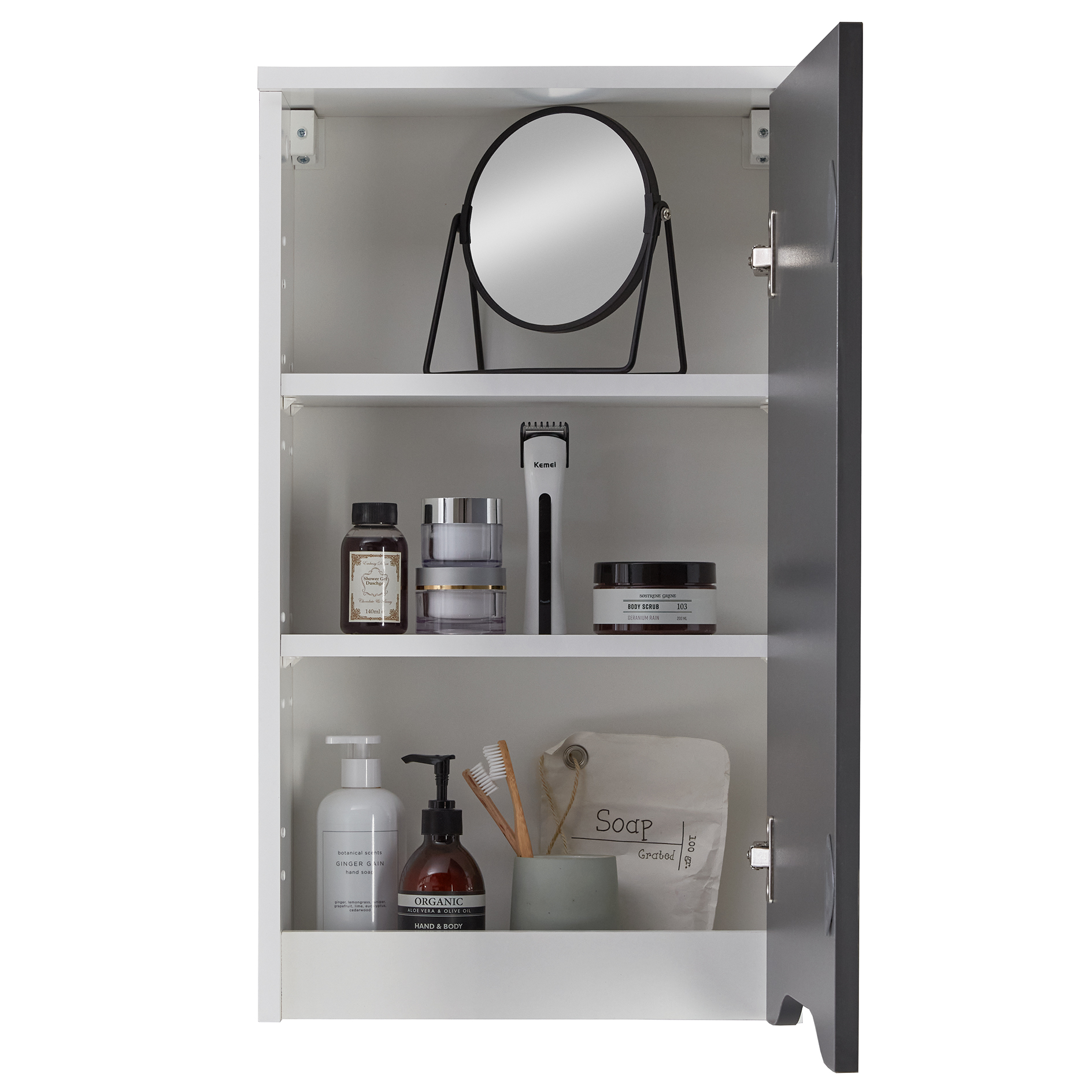 Hängeschrank - weiß - anthrazit - 40 cm