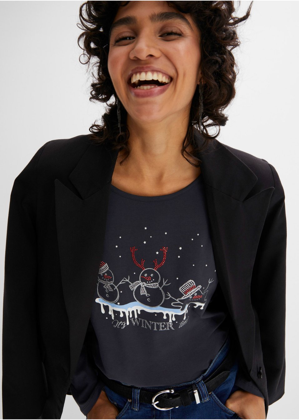 T-shirt manches longues avec motif de Noël