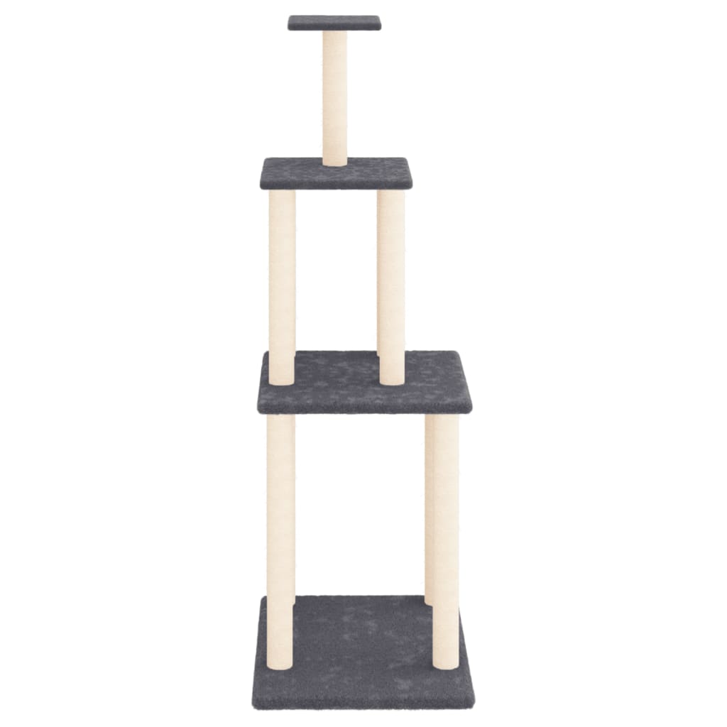 Arranhador para gatos vidaXL com postes de sisal cinza escuro