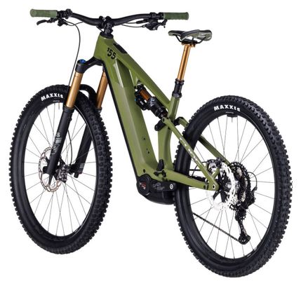 VTT Électrique Tout-Suspendu Cube Stereo Hybrid One55 C:68X TM 750 Shimano Deore XT 12V 750 Wh 29'' Vert Olive 2024