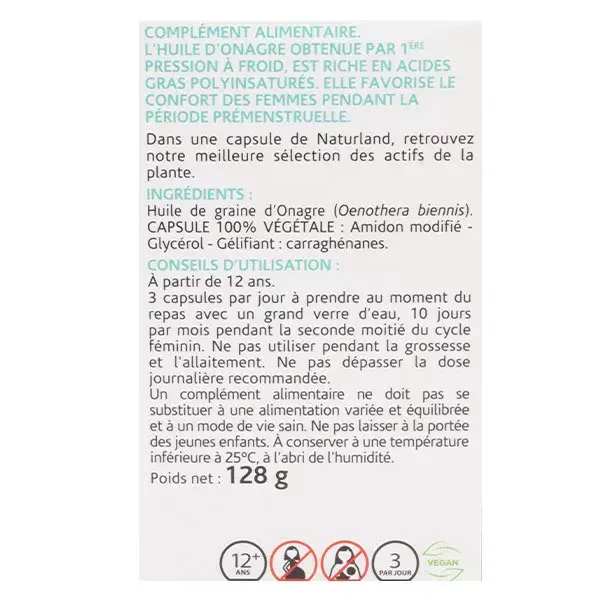 Naturland Óleo de Prímula 200 cápsulas